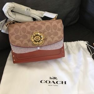 Coach Parker 18 In Signature Canvas With Rivets